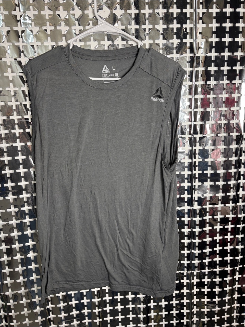 Reebok Men's Charcoal Gray Sleeveless Athletic Tank